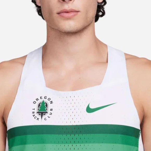 Nike Oregon Track Club ADV Pro Elite Running Singlet DR5812-100 (White/Green) - Picture 4 of 6